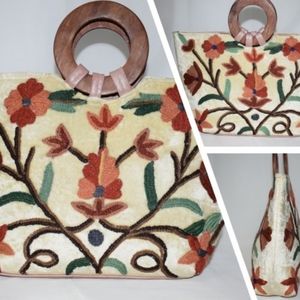 Handmade white handbag